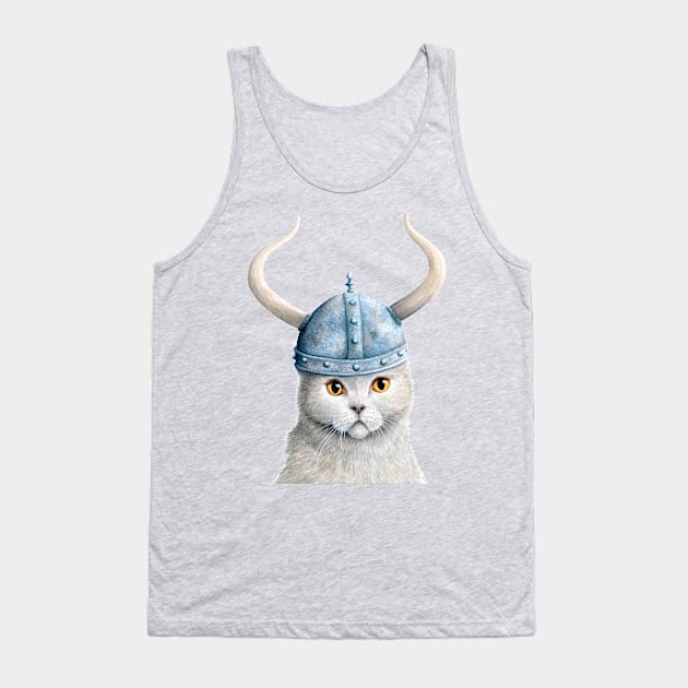 Brave, The Viking Cat Tank Top by KatherineAppleby